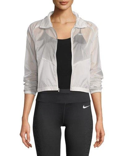 Nike Packable Zip-front Sheer Ripstop Running Jacket In Light Pink