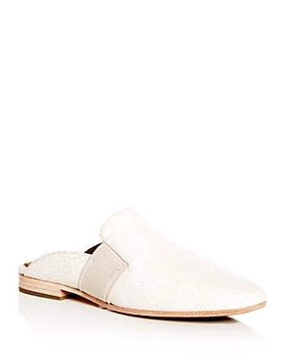 Frye Women's Terri Gore Crackled Leather Mules In White Leather
