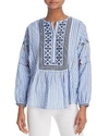 JOIE ARCHANA STRIPED EMBROIDERED TUNIC,17-5-000845-TP00847