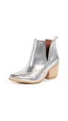 Jeffrey Campbell Olinda Point Toe Booties In Silver