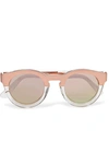 Sunday Somewhere Soelae Round-frame Rose Gold-tone And Acetate Sunglasses In Pink