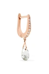 DIANE KORDAS Cosmos 18-karat rose gold, prasiolite and diamond earring