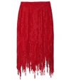 MONSE Red Fringe Skirt,SBZMS18R0601CES