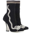 FENDI ROCKOKO KNITTED ANKLE BOOTS,P00295158