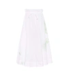 Acne Studios Hella Full Cotton Skirt W/ Floral Embroidery In White