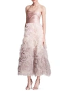 MARCHESA NOTTE Strapless Ombre Gown