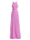 HALSTON HERITAGE Tie-Back Cut Out Gown
