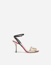 DOLCE & GABBANA SANDAL TRIMMED IN PATENT LEATHER AND AYERS SNAKESKIN,CR0573AH93987769
