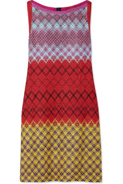 Missoni Metallic Crochet-knit Mini Dress In Multi