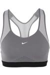 Nike Motion Adapt Mesh-paneled Stretch-jersey Sports Bra In Grey
