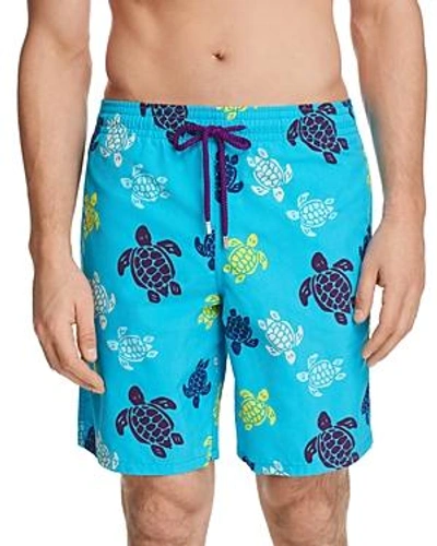 Vilebrequin Men Swimwear - Tortues Multicolores Long Cut Swim Shorts - Swimming Trunk - Okoa In Light Blue