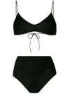 Oseree Black Lumière High Waisted Bikini In Black