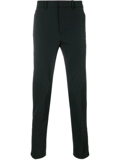 Prada Tailored Ebony Trousers With Subtle Pleats In Black