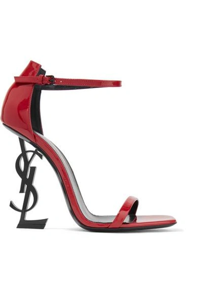 Saint Laurent Opyum Buckle-fastening Sandals In Red
