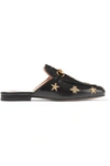 GUCCI Princetown horsebit-detailed embroidered leather slippers
