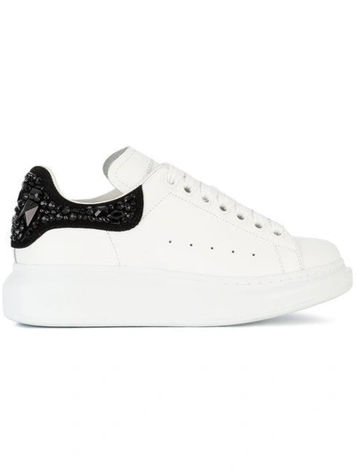 Alexander Mcqueen Embellished Lace Up Trainers In White