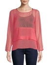 PLENTY BY TRACY REESE Pleated See-Through Top,0400097286865