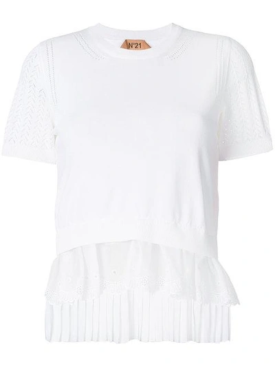 N°21 Layer Effect Knit Top In White