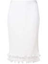 GIVENCHY GIVENCHY PLEATED RUFFLE PENCIL SKIRT - WHITE,BW400Z4Z0M12664066