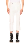 ANN DEMEULEMEESTER ANN DEMEULEMEESTER FLAT FRONT TROUSERS IN WHITE.,ANNF-MP15