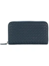 BOTTEGA VENETA LIGHT TOURMALINE INTRECCIATO ZIP-AROUND WALLET,114076V465112661033