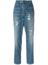 SAINT LAURENT DISTRESSED BOYFRIEND JEANS,500434YB86212656006