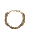 Saint Laurent Loulou Twisted Chains Bracelet In Metallic