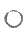 Saint Laurent Loulou Twisted Chains Bracelet In Metallic