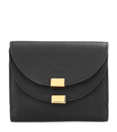 Chloé Georgia Leather Wallet In Black