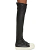 RICK OWENS RICK OWENS BLACK AND WHITE STOCKING THIGH-HIGH BOOTS,RP18S8874 LNSP