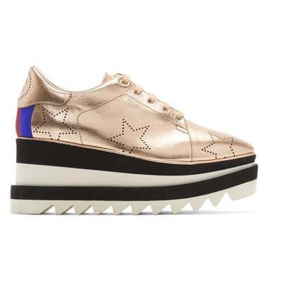 Stella Mccartney Sneak-elyse Faux-leather Platform Shoes In Rose Gold