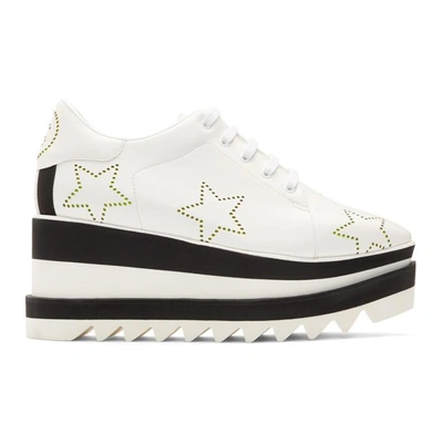 Stella Mccartney Elyse Perforated Faux Leather Platform Brogues In White