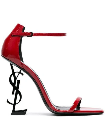 Saint Laurent Opyum Buckle-fastening Sandals In Red