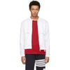 THOM BROWNE White Ripstop Bomber Jacket,MJT079A-03215