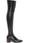 STELLA MCCARTNEY WOMAN FAUX LEATHER OVER-THE-KNEE BOOTS BLACK,US 1071994536713312