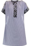 JW ANDERSON Lace-up striped cotton mini dress,US 4772211933620436