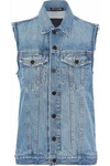 ALEXANDER WANG ALEXANDER WANG WOMAN DISTRESSED DENIM VEST MID DENIM,3074457345617937958