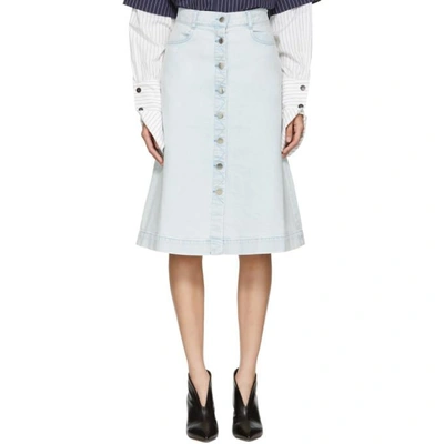 Stella Mccartney Buttoned A-line Skirt In 4030 Blue D