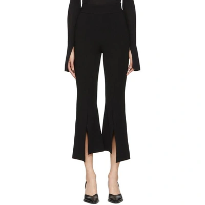 Stella Mccartney Front-slit Flared Crepe Flared Pants In Black