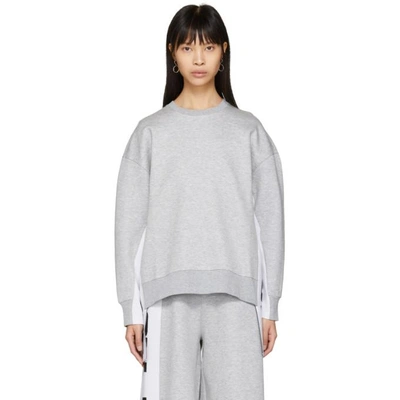 Stella Mccartney Embellished Cotton-blend Sweatshirt In Grey Melange