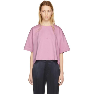 Acne Studios Cylea Cotton-jersey Cropped T-shirt In Candy Pink