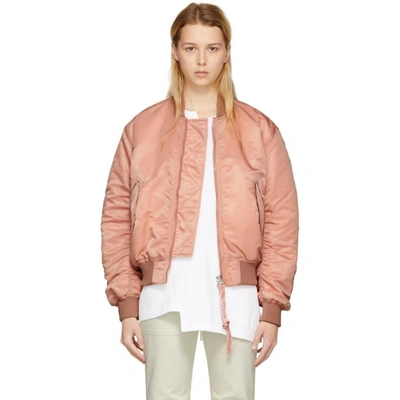Acne Studios Clea Padded Bomber Jacket In Pale Pink