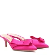 Gianvito Rossi 60 Bow-embellished Satin Mules In Pink