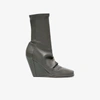 RICK OWENS RICK OWENS GREY OPEN TOE WEDGE 80 LEATHER BOOTS,RP18S8833LNS12549871