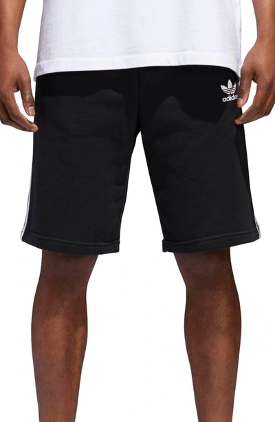 Adidas Originals Men's Originals 3-stripe Shorts, Black In Black/ White