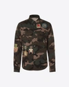 VALENTINO OUTERWEAR SHIRT WITH MILITARY EMBROIDERY