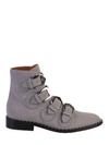 GIVENCHY GREY ANKLE BOOTS WITH STUDS INSERTS,10455426