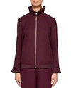 TED BAKER TED SAYS RELAX LYDIAH RUFFLED BOMBER JACKET,WH8WGJ11LYDIAH41-OXB