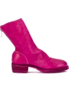 Guidi Zip Up Low Calf Boots In Pink