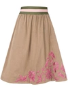 BAZAR DELUXE FLORAL EMBROIDERED SKIRT,S352140012633937